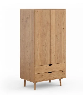 Penderie Simona Armoire à Linge Bois Massif Huilé Chêne Nature Largeur Éligible - Photo 1/4