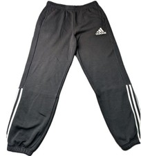 Adidas Mens Tracksuit Bottoms Joggers Pants Black White L Large Cuffed 