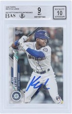 Kyle Lewis Seattle Mariners Signed 2020 Topps Series 1 #64 BAS 9/10 Rookie Card. rookie card picture