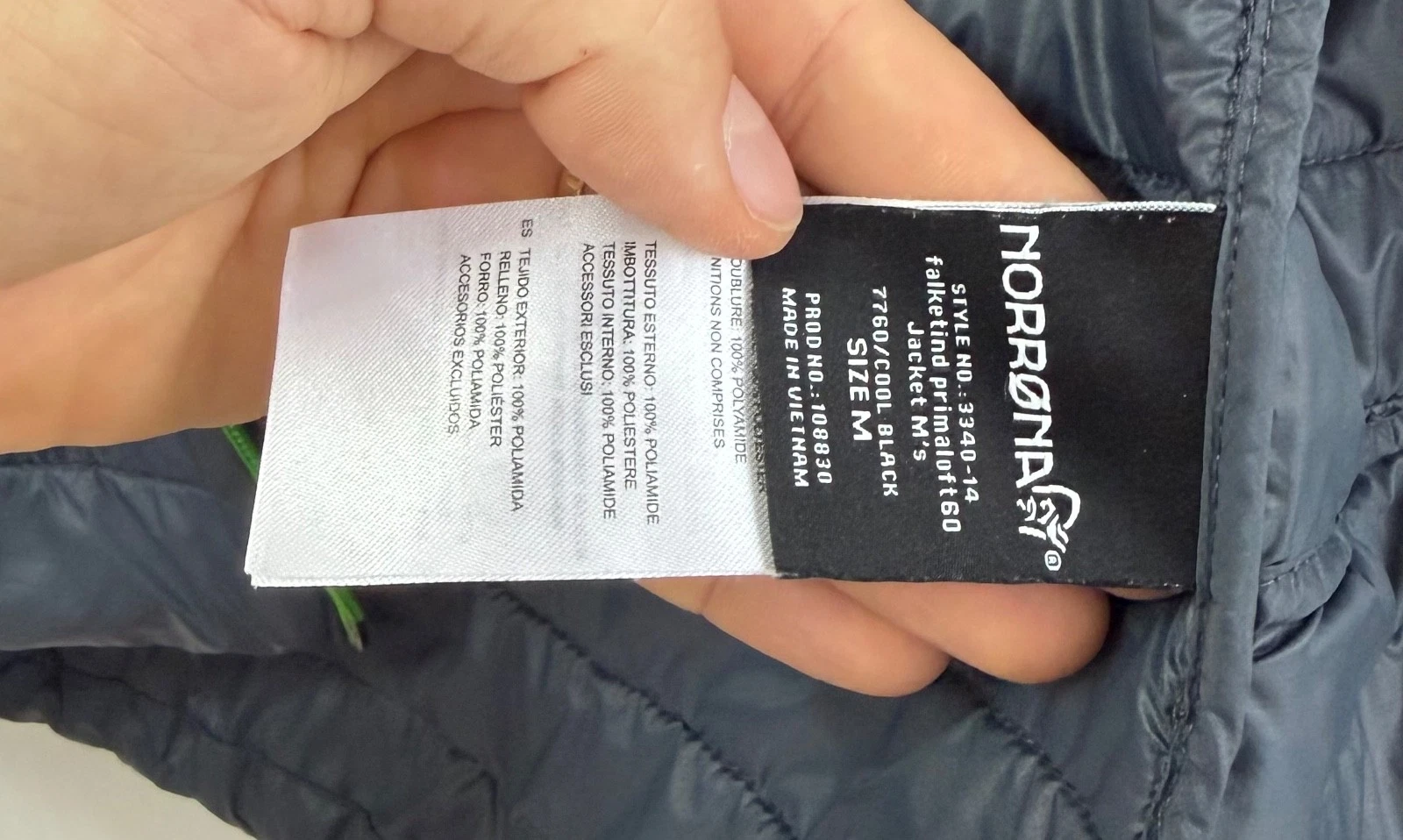 Norrøna Falketind PrimaLoft 60 Cool Black Jacket Outdoor - product detail image 7