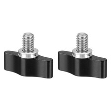 Clamping Screw Knob 1/4" x 0.87", 2Pcs Aluminum Alloy Camera Thumb Screws, Black