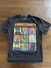 Boys Minecraft Black Short Sleeve Graphic T-Shirt Size XL