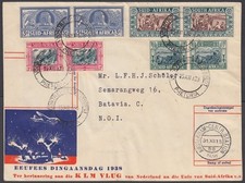 NETHERLANDS/SOUTH AFRICA 1938 FLIGHT COVER KLM RETURN (ID:383/D66304)