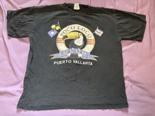 Vintage Poco Loco Club Shirt Mens Large Black Puerto Vallarta Toucan Graphic Tee