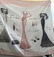 Retired Hello Gorgeous Glam Fashion Shower Curtain Pink Black Bling NEW -READ