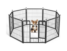 YSSOA Dog, Puppy Playpen Indoor Outdoor 24" Height 8 Panels Heavy Duty Black
