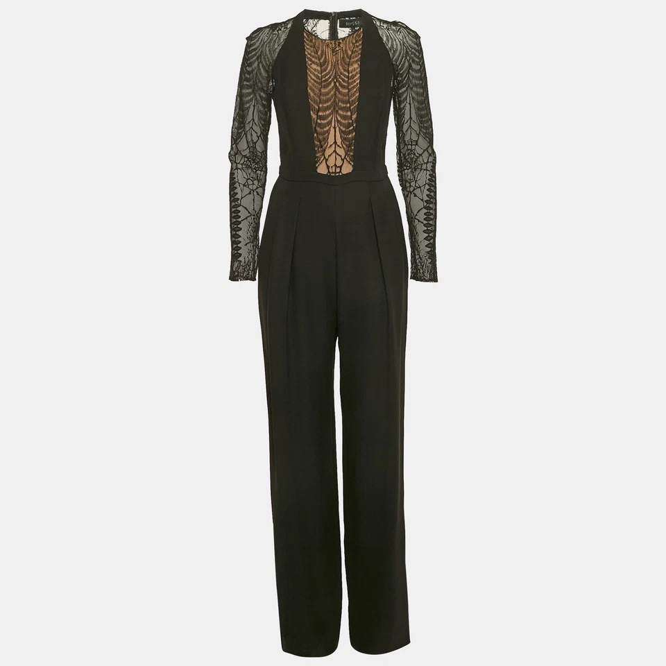 Gucci Black Lace and Crepe Sheer Jumpsuit M