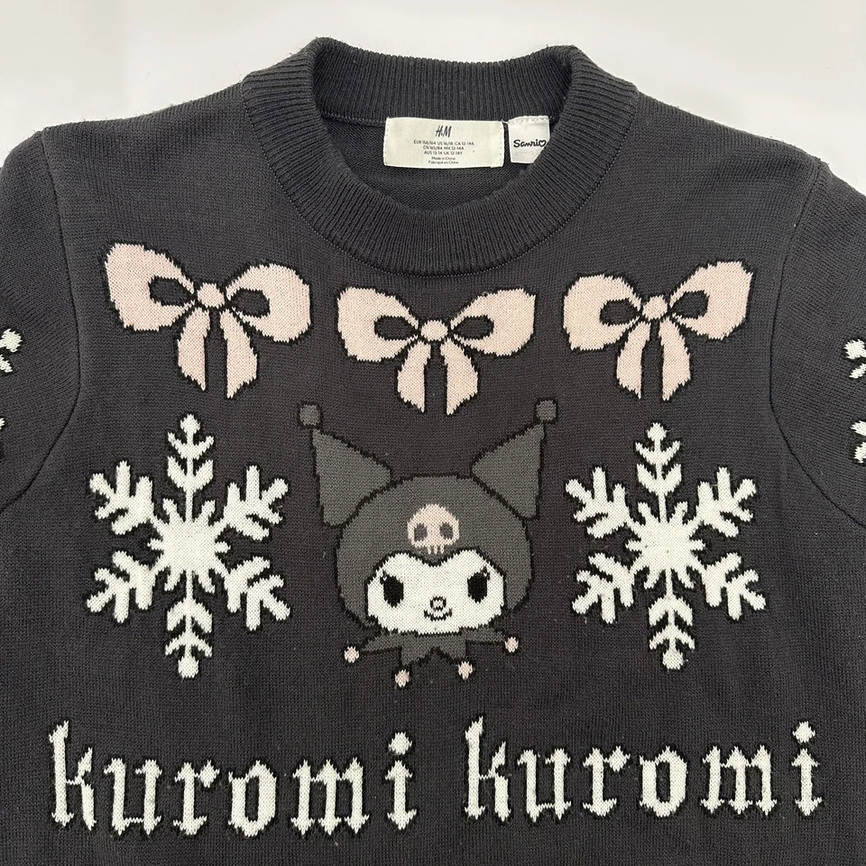 Suéter tejido H&M Kuromi para niña talla 16-18 gris oscuro Foto 2 de 4