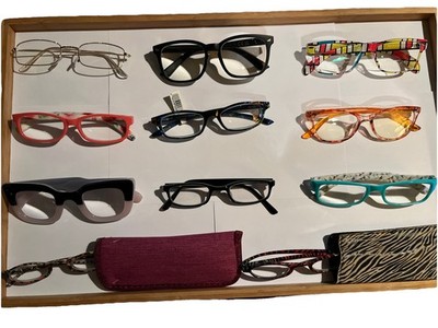 11 Glasses Frames Lot Eyeglasses Mens Womens Readers Plastic Multicolor