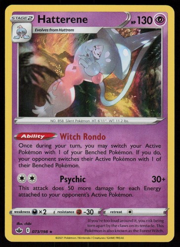 Hatterene 073/198 Holo Rare Chilling Reign Pokemon Lightly Played