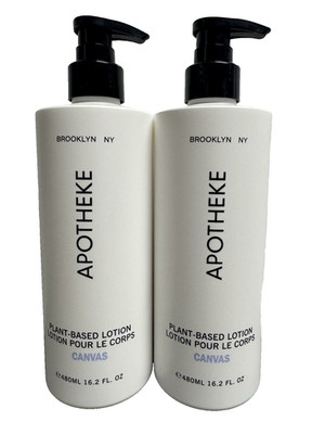 2 PACK Set Apotheke CANVAS Plant Based BODY LOTION 16.2Oz 480mL Pump Bottle