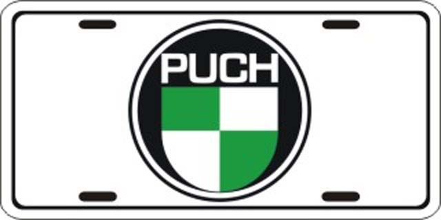 PUCH MOTORCYCLE METAL LICENSE PLATE AUTO TAG #2704-00