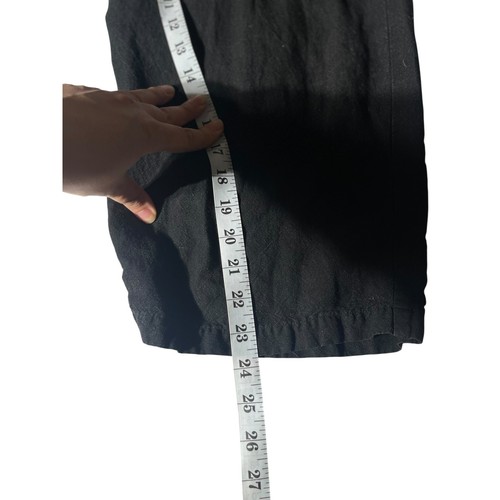 Eileen Fisher Leinen Cropped Wide Leg Hose Relaxed Fit Schwarz, Made in Italy - Bild 5 von 7