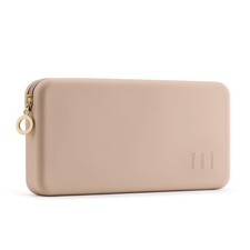 Khaki Zipper Makeup Brushes Bag Travel Large Silicone Holder Cosmetic Pouch