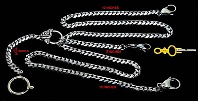 Very Strong Stainless Steel Pocket Watch Albert Double Chain.
