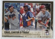 2015 Topps League Leaders Gold /2015 Mike Trout Chris Carter Nelson Cruz & 7xr