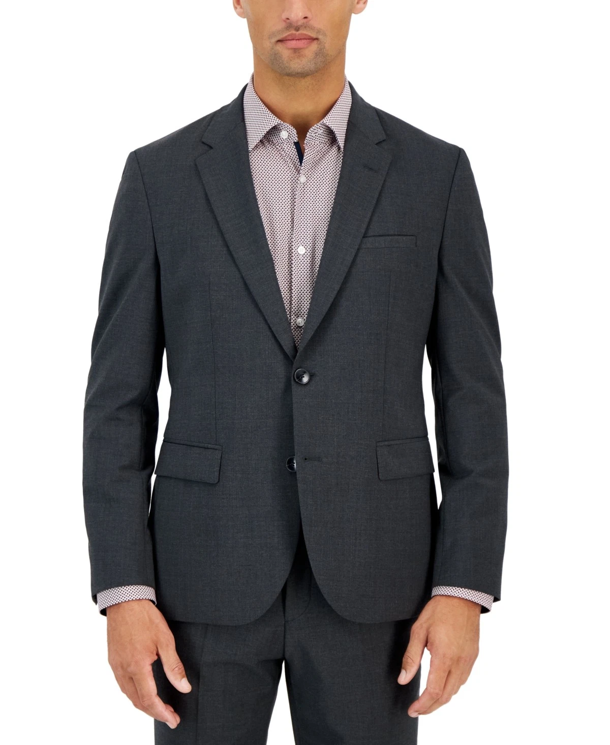 Hugo Boss Mens Modern fit Suit Jacket Blazer 40 R Charcoal Gray Solid