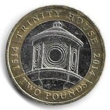 [2140] 2014 UK Trinity House £2 Two Pound Bi-metallic Coin KM#1313