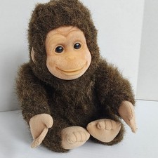 Vintage Flocked Face Stuffed Monkey Animal Chimpanzee Hosung 10 Inch Read Pls