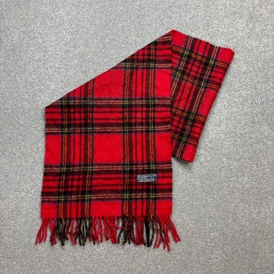 Burberry London Scarf 52x12 Inches Red Nova Check 100% Lambswool