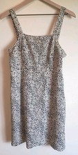 American Eagle Cheetah Print Cotton Linen Blend Square Neck Mini Dress M