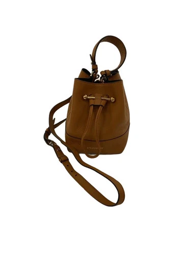 STRATHBERRY Osette Midi Pouch Drawstring Shoulder Bag Leather BRW