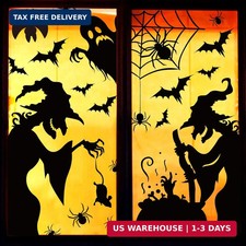 Large Halloween Window Clings Decorations - Silhouette Decorations With Scary Wi