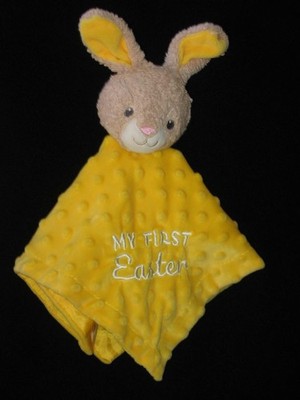 Mty International My First Easter Bunny Security Blanket Baby Lovey Yellow Minky