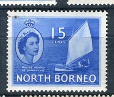NORTH BORNEO; 1954 early QEII Pictorial issue MINT MNH Unmounted 15c. value