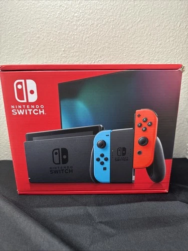 Brand-new Nintendo Switch console system with neon blue & red Joy-Cons