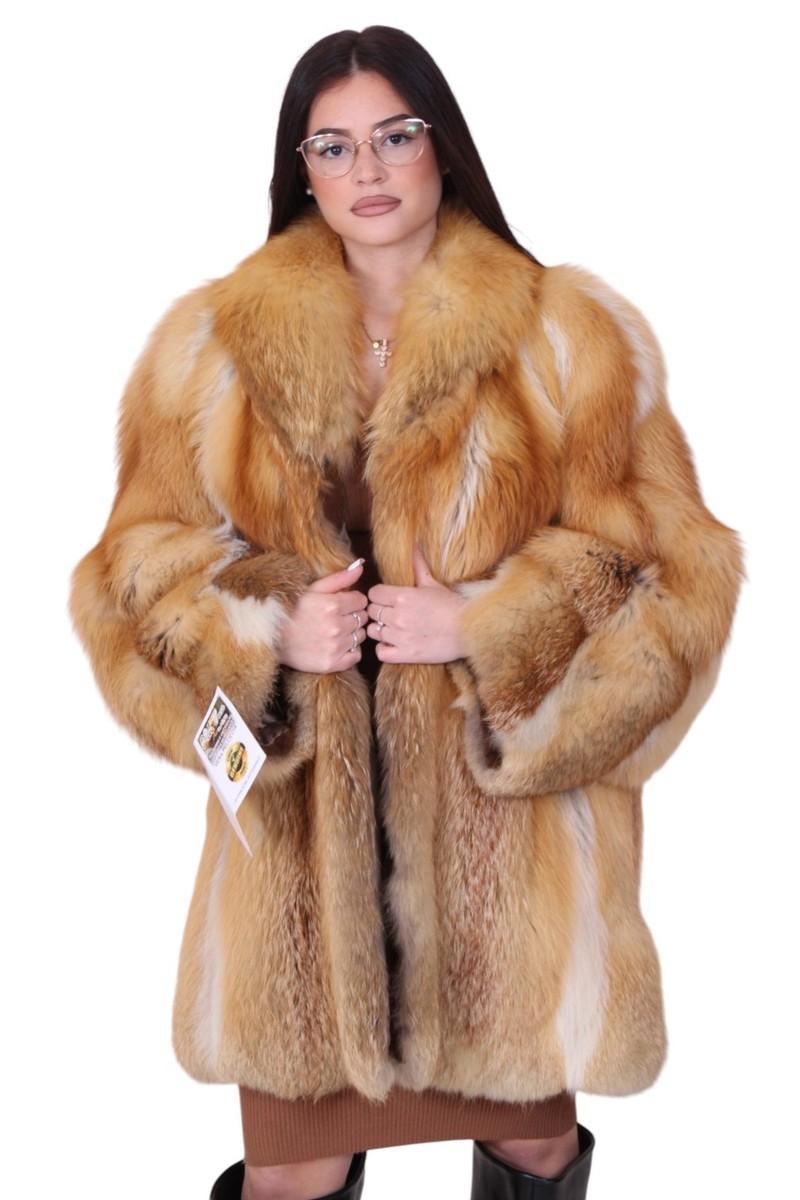 JACKET RED FOX FUR COAT FUCHS PELZMANTEL FOURRURE RENARD GIACCA