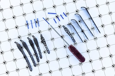 AM ORTHO IMPLANTS 3.5mm Olecranon Locking Plates 3H To 7Holes L/R With Screw & 121 Pcs Set Ti