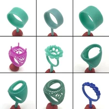 9PC Large Ring Plain Design, Lotus Pedal | Rings Wax Pattern Mold Jewelry WRB349