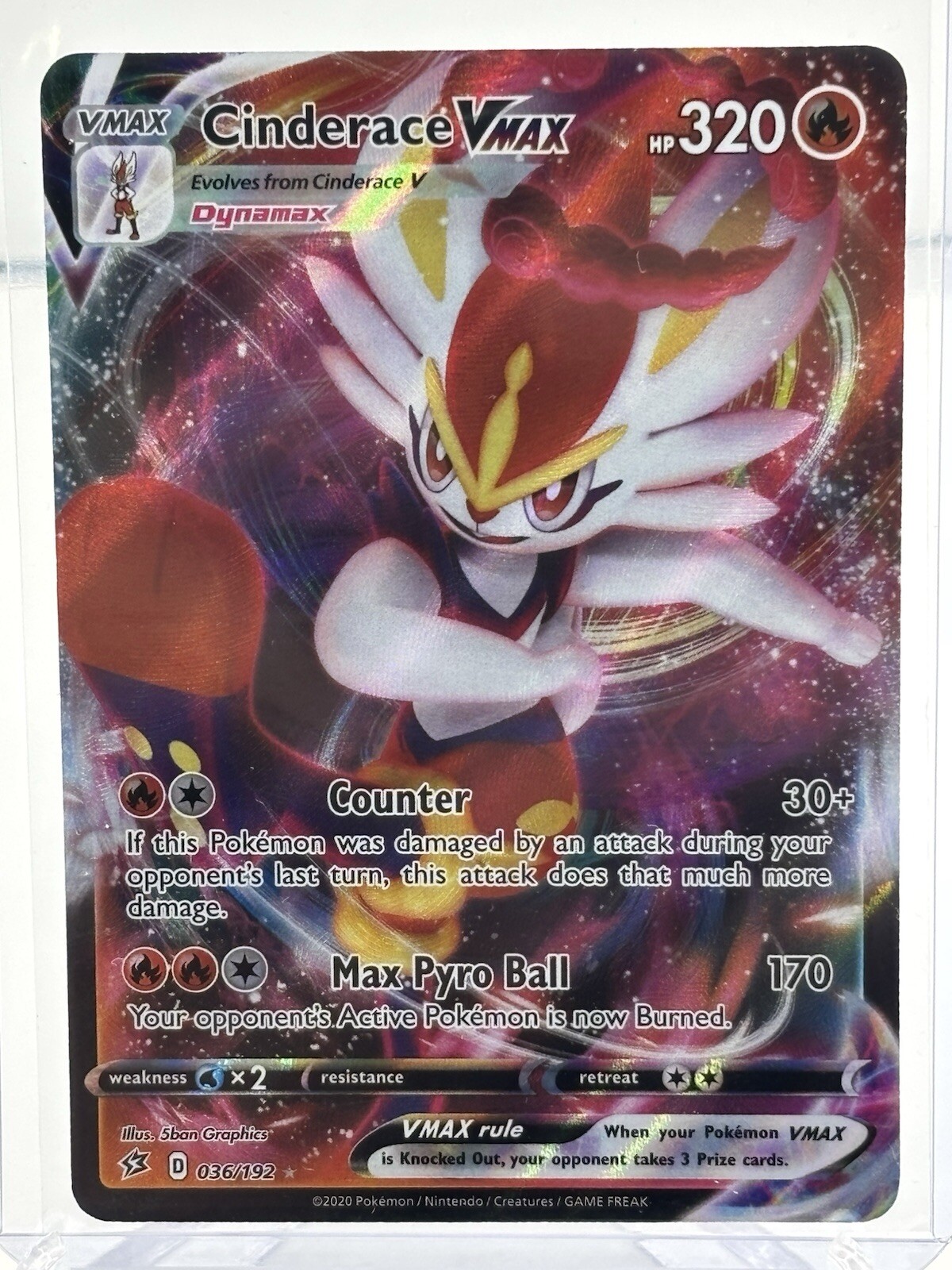 Pokemon TCG SWSH02: Rebel Clash 036/192 Cinderace VMAX NM