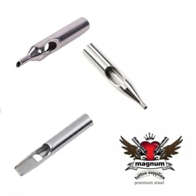 MAGNUM TATTOO SUPPLIES Edelstahl Tattoo Spitzen - runder Diamant flach Magnum offen - alle Größen