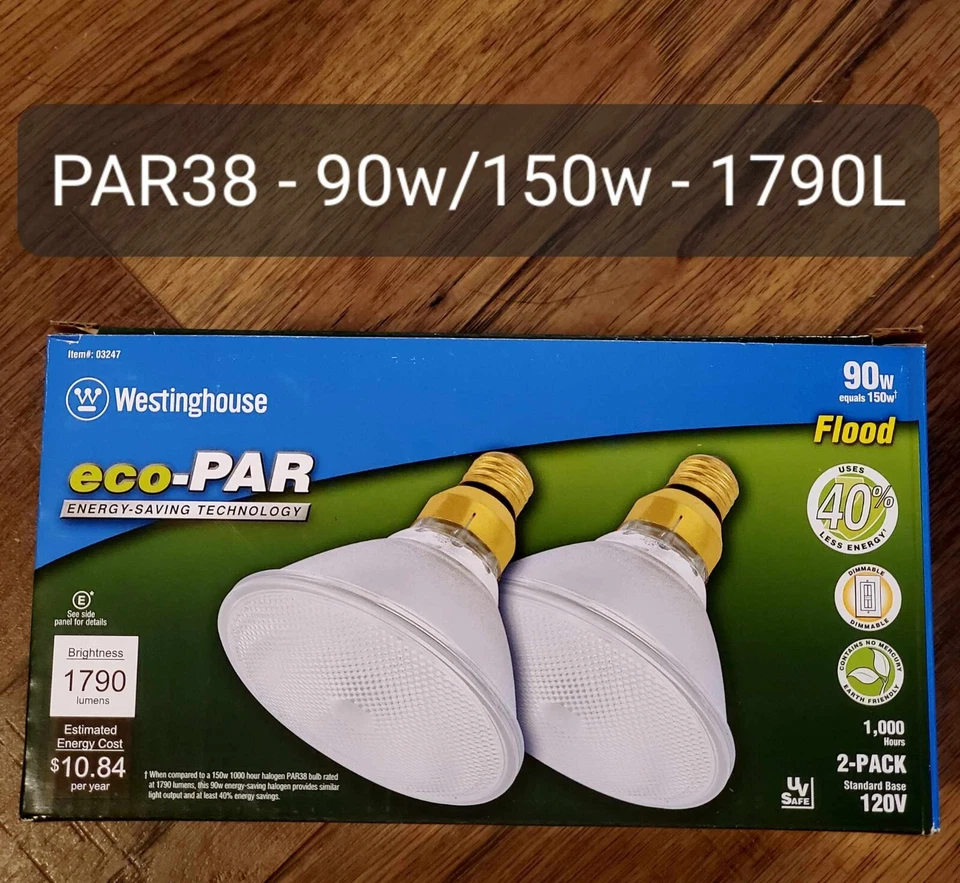 2-PK Westinghouse Eco-PAR 150W/90-Equiv 1790-Lumen Flood Light 90PAR38/H/F/ECO - Image 2 of 4