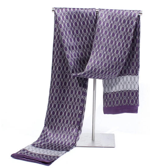 100% Silk men women Scarf satin neckerchief Wrap purple