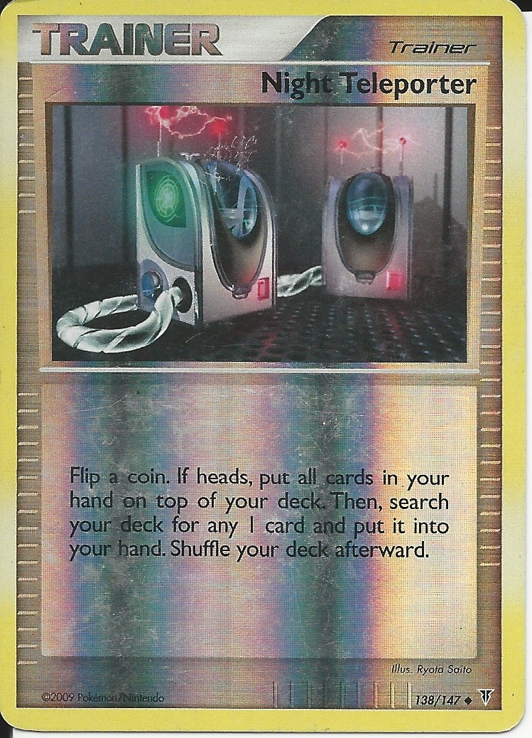 Pokemon Card: Night Teleporter REVERSE HOLO Trainer 138/147 Supreme Victors! GD