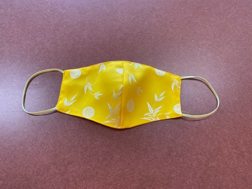 Yellow Silk Face Mask, 100%, Women's Mask, Reusable, Washable, Artistic, USA - Picture 6 of 6