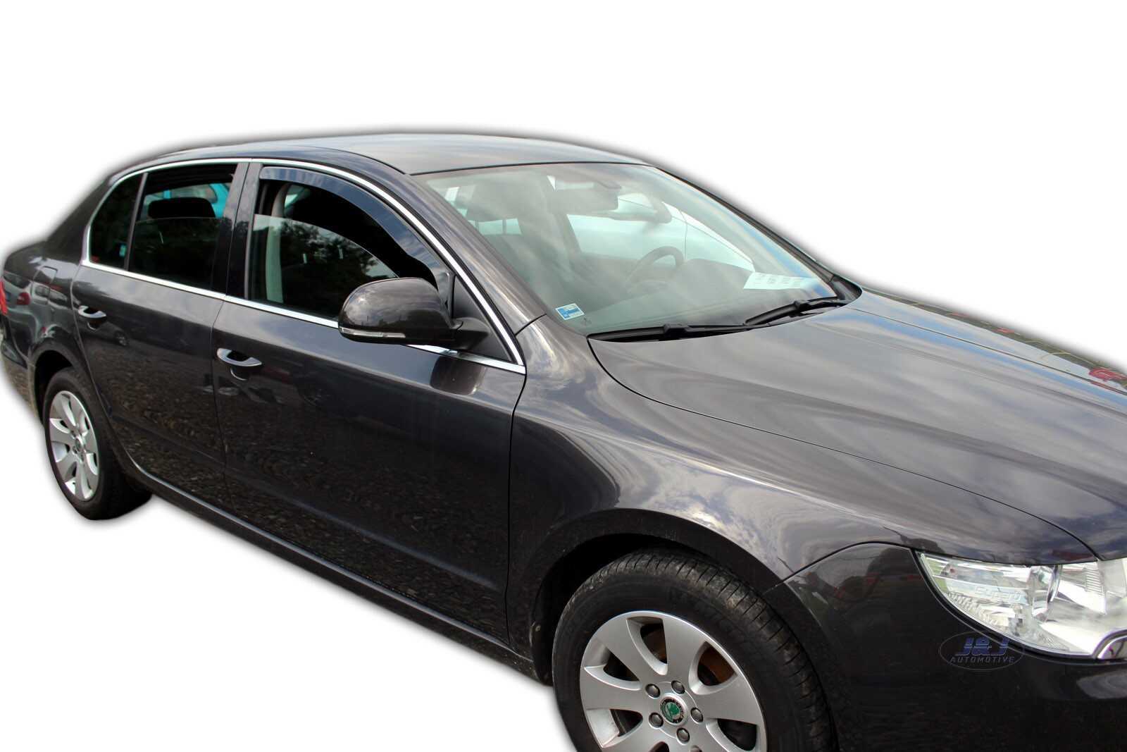 Déflecteurs de vent Skoda Superb 2 finition fumée premium HEKO