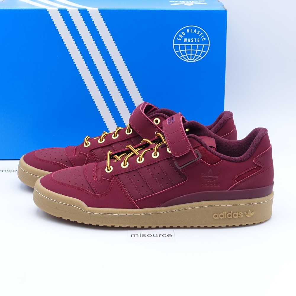 Size 11 Men's adidas Originals Forum Low Sneakers GX7077 Burgundy/Maroon/Gum