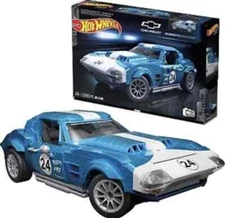 MEGA Hot Wheels 63 Corvette Grand Sport Race Car Building Toy Kit 1060 PIECES