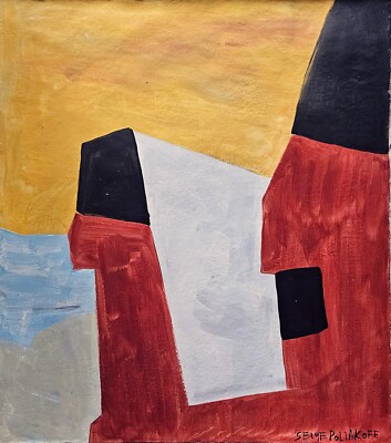 Serge Poliakoff Signed Abstract Oil Painting on Canvas - Modern Russian Art