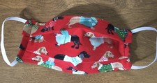 Handmade Christmas Dachshund Wiener Dog Reusable Face Mask