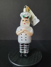 Old World Christmas 5.0" Santa Chef Ornament White Coat Cook - Tree Ornaments