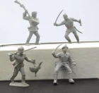Marx 54mm Pioneers in Sliver Four Different