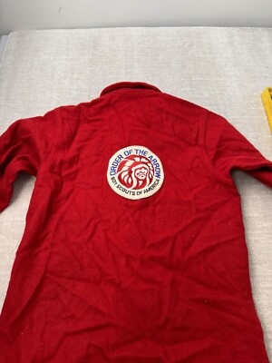 Vintage BOY SCOUTS 1970s BSA Coat Jacket Shirt RED WOOL Mens 38