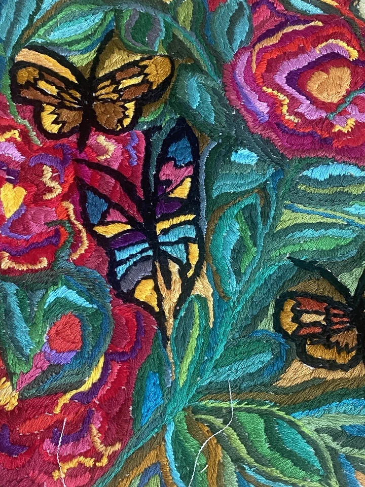 vintage Needlepoint cushion Doable Side Cushion Beautiful 35x35cm-207 - Image 3 of 4