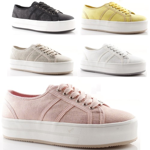 Sneakers donna zeppa platform bianche nere gialle rosa beige Gold \u0026 Gold |  eBay