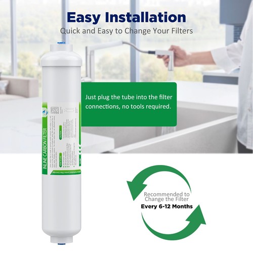 3 Pack 10" Inline Post Carbon Water Filter 1/4" Quick Connect for Under Sink RO - Picture 5 of 12